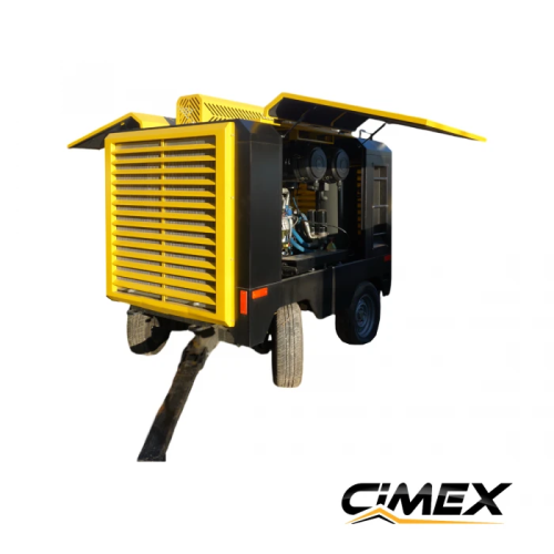 Mobile diesel screw compressor CIMEX DAC130 - 12 bar., 13.0 m3/min., 160hp. Mobile diesel screw compressor CIMEX DAC130 - 12 bar., 13.0 m3/min., 160hp.