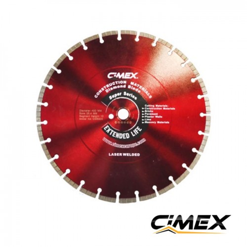 Diamond blade 400 mm for construction materials CIMEX CMS400