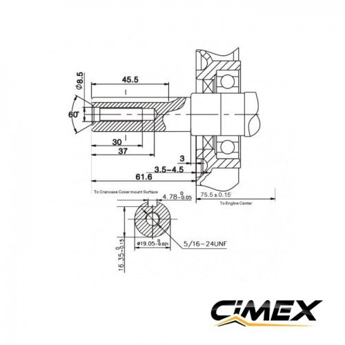 PETROL ENGINE 6.5 hp 4-STROKE SINGLE CYLINDER CIMEX G200